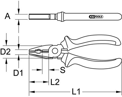 KS Tools 962.0621 BERYLLIUMplus Pinza combinata 200 mm