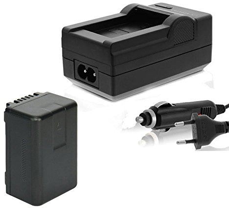 Akku + Ladegerät Kompatibel mit Panasonic HC VXF999 VX878 VX989 V160 V180 V270 V380 V550 V550CT V757 V727 V777 W570 W580 WX979 VW-VBT190, VBT-190 VWVBT190 E K (mit Infochip/Restlaufanzeige) - 1780mAh