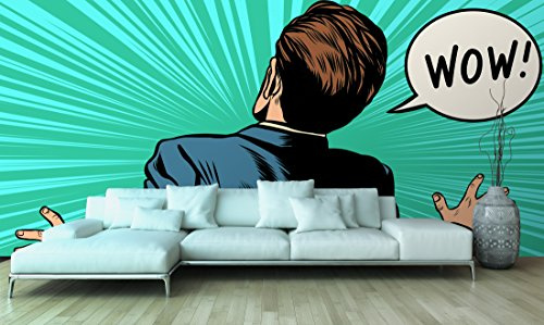 Fotomural Vinilo Pared Cómic Wow! | Fotomural para Paredes | Mural | Vinilo Decorativo | Varias Medidas 400 x 300 cm | Decoración comedores, Salones, Habitaciones...