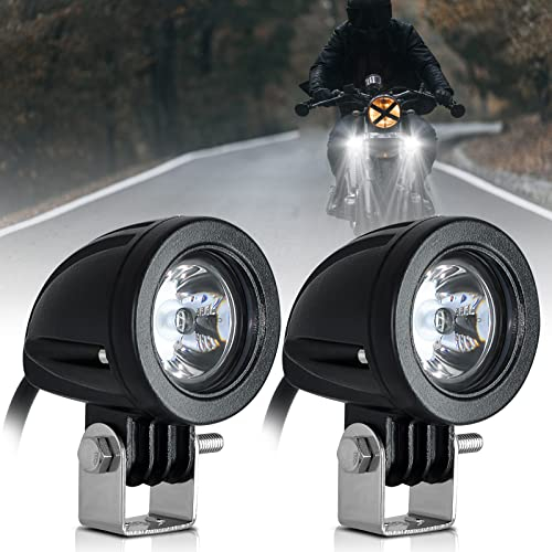 Dinfu 2 pouces led Moto Phares supplémentaires, 12v -24v Phares ronds à LED Phares avant supplémentaires IP68 Spotlights pour moto ATV UTV Dirt Bike 4x4 Pickup Truck Boot