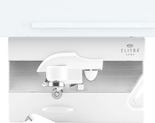 Elitra Home 3 in 1 Under the Cabinet Electric Can Opener, Blade Sharpener, Bottle Opener, Under The Counter Mount, For Large And Small Cans (White)