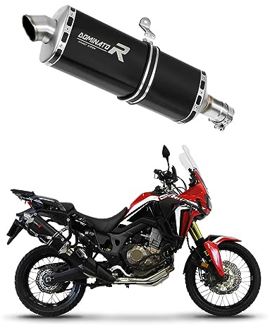 DOMINATOR Terminale di Scarico Marmitta Silenziatore P7 NERO compatibile con CRF 1000L Africa Twin 2016-2019