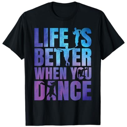 Hip Hop Boy Men's Retro Dance Street Dance Breakdance T-Shirt - Black, S