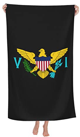 Beach Towel United States Virgin Islands Flag Logo Soft Quick Dry Wash Cloths Premium Face Towels For Gym Spa Bath 80X130Cm