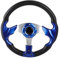 Volante de 320 Mm, 13 Pulgadas Universal PU Cuero Coche Deporte Racing Drift Volante Azul