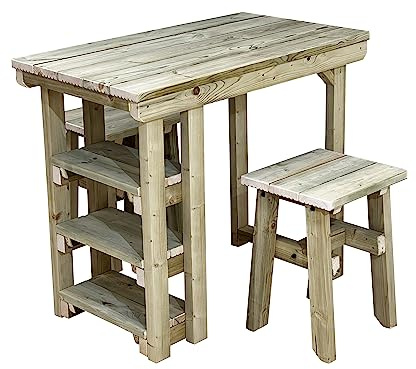 Arbor Garden Solutions potting table wooden multi purpose workbench (106cm + 2x chairs)