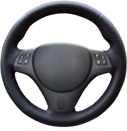 MEWANT Passgenauer Lenkradbezug zum Nähen für BMW M Sport | M Sport M3 E90 E91 E92 E93 E87 E81 E82 E88 X1 E84 Kunstleder Atmungsaktiv Für Beheizte Lenkräder Langlebig