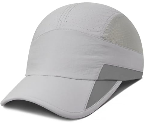 GADIEMKENSD Cappello da Corsa per Uomo - Berretto da Baseball Non Strutturato UPF 50 UV SPF - Riflettente, Traspirante, Leggero, Asciugatura Rapida - per Esercizio, Sport Estivi - Grigio Chiaro