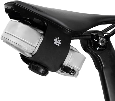 Lumiere & Co. Borsa da sella per bici, Borsa per bici da strada, Borse da sella per bici piccole, Borsa da sella per ciclismo, Borsa sottosella per bici, Borsa per bicicletta da sella (Bianco, Grande)