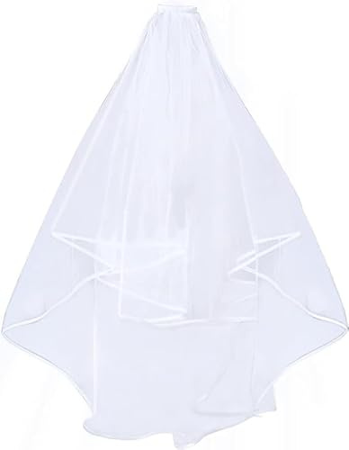 Adeteu Brud att vara slöja, möhippa tillbehör bröllop höna gör dekorationer vit slöja med kam för brud möhippa natt fest spel, Slöja, one size