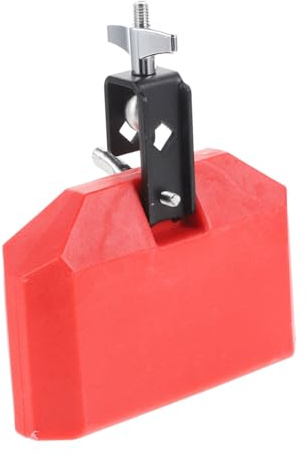 Rote 6 Zoll Kuhglocke für Schlagzeugset, Pvc Zubehörteil | Schlaginstrument für Drumset, Robuste Oberfläche, Pflegeleicht, Glänzendes Design, Passendes Rotes Accessoire