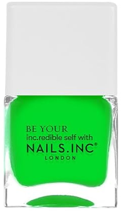 Nails Inc Be Your Inc.redible Self, Golden Square, Green, Neon, No Chip, Long Lasting, Quick Dry, Air Dry, Professional Manicures & Pedicures, Fingernails & Toenails, Vegan Nail Polish, 14 ML