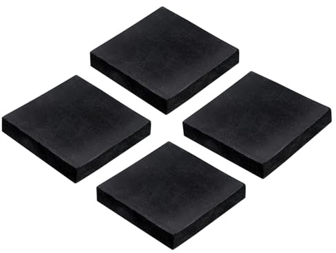 QUARKZMAN 4pz Tappetini Antivibrazione Gomma Dura Lavatrice, 50mm Pad Quadrato per Isolamento Vibrazioni, 10mm Spessore Blocco Antirumore per HVAC Compressore Condizionatore d'Aria