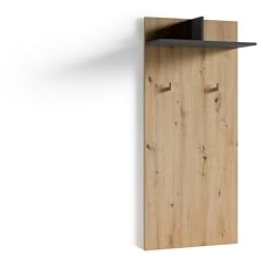 Garderobenpaneel >Ben< mit Ablage und 2 Haken, in Eiche-Optik 60 x 136 x 27 cm (BxHxT)