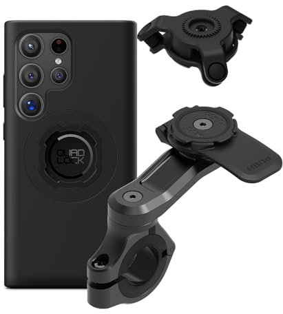Quad Lock Motorcycle Handlebar Mount PRO Kit with Vibration Dampener and MAG Phone Case for Samsung Galaxy S24 Ultra