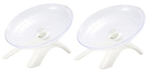 INOOMP 2piezas Hamster Disco De Ejercicio Silencioso para Hámsteres y Pequeños Animales Juguete Interactivo De Entrenamiento Color Aleatorio para Diversión y Ejercicio