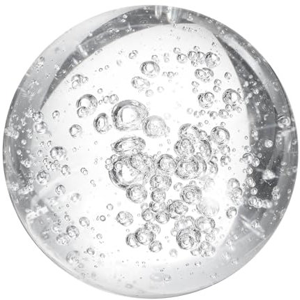 sourcing map 100mm/3.9 Crystal Sphere Ball Bubble Glass Solid Decorative Sphere Crystal Ball Prop Ornament for Feng Shui Divination Fortune Telling Tabletop Fountain Decoration, Clear