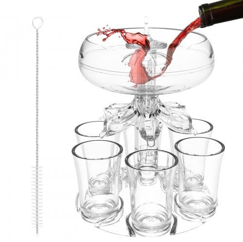 Schnapsglasspender Set, Schnapsglas Spender mit 6 Gläsern und Halter, Getränkespender, Cocktail Spender, für Arten von Partys