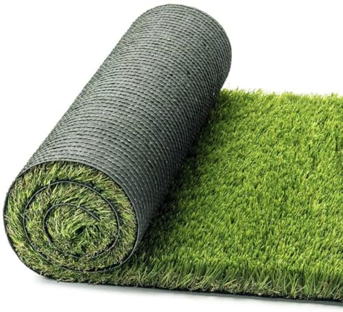 OLIVO.Shop - Erba Sintetica per Esterno, Erba finta, Rotolo, Effetto Vero Prato Sintetico 30 mm LUXURY GRASS GREEN (1x7 mt)