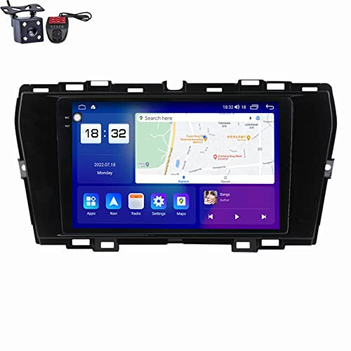HTXPSM Android 12 Doppio Din 9/9.5 pollici QLED Autoradio Lettore DVD Navigazione GPS Touchscreen per SsangYong Tivoli 2019-2021 Radio FM AM/Bluetooth 5.1/Controllo vocale/Mirror Link/Telecamera di b