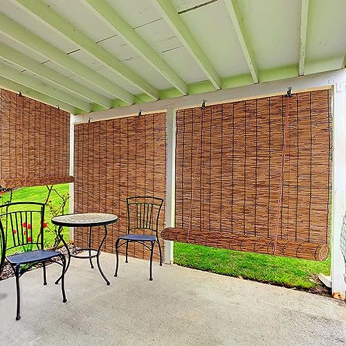 Tenda a rullo in bambù per filtrare la luce, anti UV, facile da appendere, con sollevatore, 80 x 200 cm, 160 x 200 cm