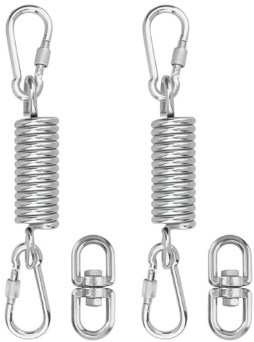 MUNGHOK 2 Molle oscillanti da 150 mm per Poltrona sospesa, Set con 2 moschettoni e rotelle, Molla di Sospensione per Poltrona sospesa, Sacco da Boxe Halterun