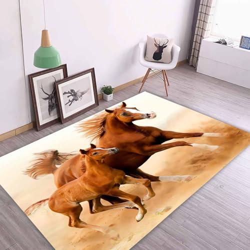 SMchwbc Tappeto per camera da letto, cavallo, soggiorno, cameretta dei bambini, tappeto a pelo corto, per camera da letto