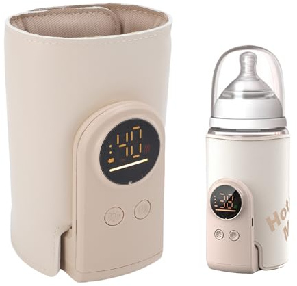 Luocute Tragbarer Flaschenwärmer für Unterwegs, Kabellos, Babyflaschenwärmer, Wickel, Babymilchwärmer, Flaschenwärmer für Muttermilch