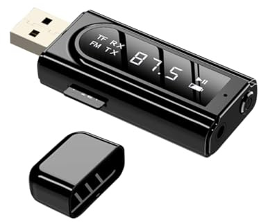CIYODO Ricevitore Wireless Trasmettitore Led Per Auto Modulatore Fm Aux Supporta Riproduzione Scheda Di Memoria e Connessione Wireless Metri