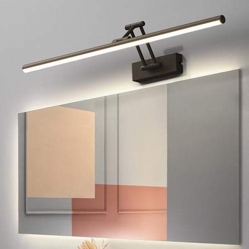 Mengjay LED Miroir Lampe Salle de Bain,Trois Températures de Couleur,Applique Murale Intérieure LED,Lampe Murale 180° Rotatif, pour Miroir Armoir Salon Chambre (Noir (80 cm))