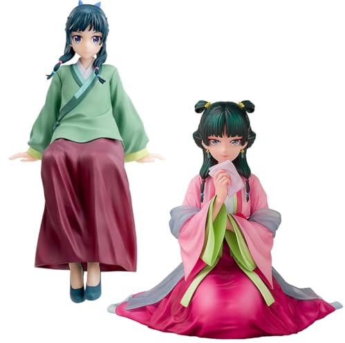 Jiumaocleu 2 Stück Anime Maomao Figuren Statue sitzende Figur Anime Maomao Merch Sammelfigur Desktop Ornamente Geschenk 14 cm + 13 cm