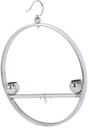 Gcljlmy Papageienständer, Tisch-Vogelständer mit Haken zum Aufhängen, Trainingsständer, Vogelsitz-Spielständer, Papageien-Spielständer für Finken (Silberne Schale)
