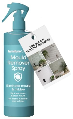 Furniture Clinic Bathroom Mould Remover Spray - Indoor Cleaning of Shower & Bath Grout, Sealant, Tile, Walls & Ceiling - Mould Killer & Mildew Stain Cleaner - Mould Spray for Spore Removal - 500ml