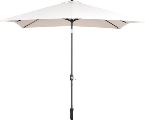 Edenjardi Parasol Cuadrado 250x250 cm Aluminio Antracita Tela Natural 180g