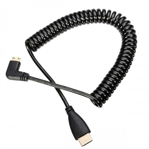 Cablecc Cable de resorte elástico tipo mini HDMI macho a HDMI macho a HDMI macho, 1,2 m Cablecc