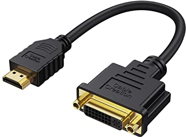 CableCreation HDMI to DVI Cable, Bi-Directional Male to Female Adapter, 1080P Converter, 3D, Compatible With HDTV, PS3, PS4, DVD, Nintendo Switch, 0.5FT/15CM