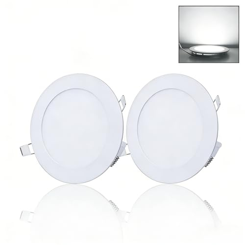 NRGLEVER LED Einbaustrahler, 15W 1350LM, Einbau Ø170-180mm LED Spots | schlanker 9mm, Strahler Durchmesser 190mm, Deckeneinbauleuchte, kaltweiß 6500K, inkl.Treiber, AC 85-265V