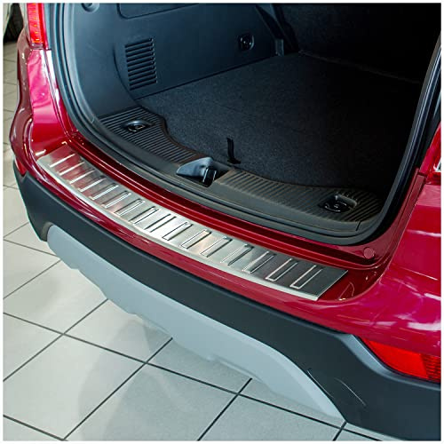 teileplus24 Ladekantenschutz passend für Opel Mokka X 2016-2019 | Edelstahl Abkantung Montageband Reinigungstuch Passgenau Rostfrei