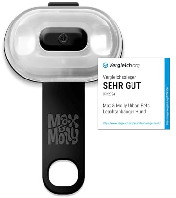 Max & Molly Matrix Ultra LED, Hundelicht für Geschirr, Leine & Halsband, Schwarz, Wasserfest, USB Wiederaufladbar, Hundelampe LED, Hunde Leuchtanhänger für mehr Sicherheit bei Nacht