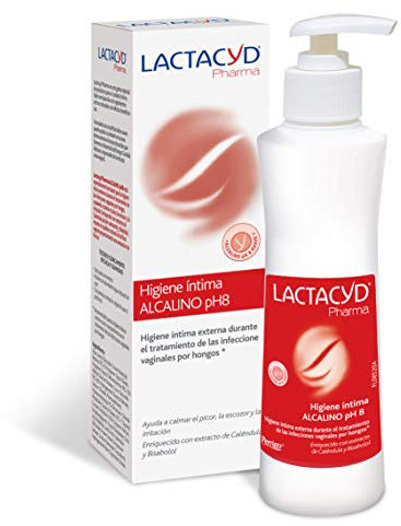 Lactacyd Alcalino Ph 8 Higiene Íntima Externa Durante el Tratamiento de las Infecciones Vaginales por Hongos 250 ml