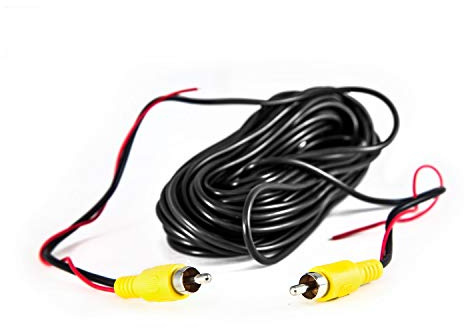 Carmedien 10m Rückfahrkamera Videokabel Cinch Kabel mit Steuerleitung Chinch Stecker gelb 10 Meter Anschlusskabel