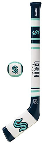Franklin Sports Seattle Kraken NHL Mini Soft Hockey Stick Set - NHL Team Soft Foam Mini Hockey Stick and Ball Set - Great Toy for Kids
