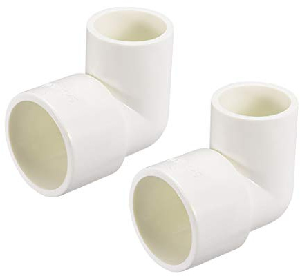 sourcing map 2stk. PVC Rohrverschraubung 90 Grad Winkel Weiß 25mm X 32mm | Schema 40 Buchse