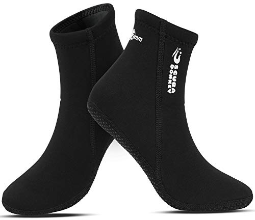 QKURT 2mm Neopren Tauchersocken, Neoprenanzug Socke für Tauchen, Schnorcheln und Wassersport, Anti-Rutsch Flossen Socken für Männer Frauen