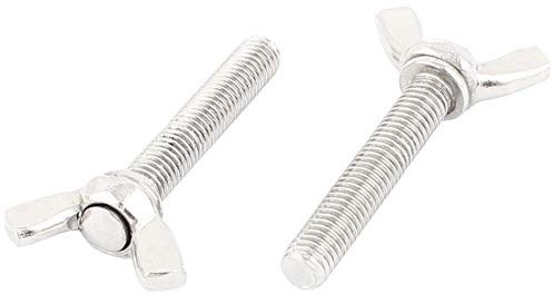 60mm Lange M8 Gewinde Edelstahl 304 Schmetterlings-Flügel-Schrauben 2 Stück YIJIAN