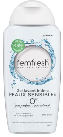 Femfresh - Gel Lavant Intime Peaux Sensibles 0%, aux extraits de Fleur de Lotus & Bambou - 250ml