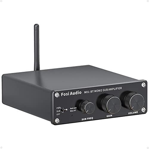 Fosi Audio M01-BT Bluetooth Amplificatore subwoofer da 300 Watt Mini mono amplificatore audio stereo Hi-Fi con controllo alti e bassi per subwoofer passivo/altoparlanti subwoofer amplificati
