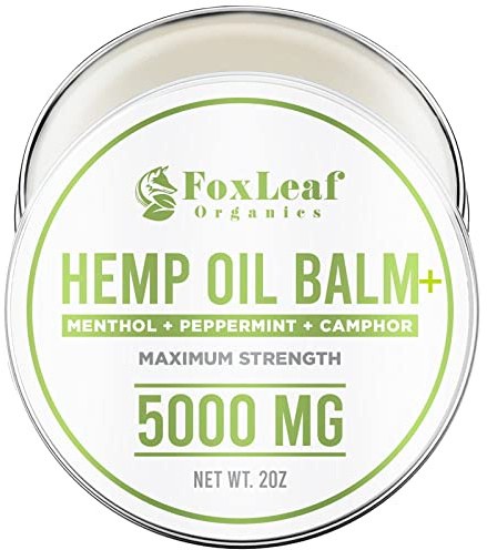 Hemp Oil Balm with Arnica, Camphor, Menthol & Peppermint, Herbal Cooling Balm for Muscles, Joints, Knees, Back & Body, Made in USA, 2oz