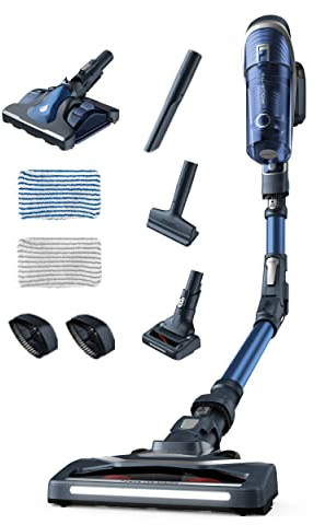 Rowenta RH9690 X-Force 8.60 Aqua Akku-Stabstaubsauger | kabelloser Handstaubsauger | Wischfunktion | 22V wechselbarer Akku | 35 Min. Laufzeit | Kontroll-Display | Flex-Technologie | LED | Blau