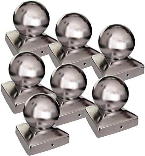 7 x Pfostenkappe Pyramide mit Kugel Edelstahl poliert für 100er Pfosten Pyramidenform Abdeckkappe Pfostenabdeckung von SO-TOOLs®
